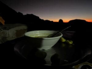 Deliciosa sopa en Monte Sinai Egipto, despues de atardecer kkarolina